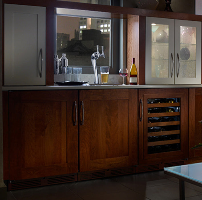 Perlick 24 Inch Signature Series Indoor Undercounter Adara Beer Dispenser Single Tap Panel Ready Solid Door Installed