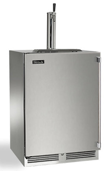 Perlick 24 Inch Signature Series Indoor Undercounter Adara Beer Dispenser Single Tap Stainless Steel Solid Door Main