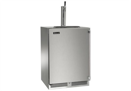 Perlick 24 Inch Signature Series Indoor Undercounter Beer Dispenser Single Tap Stainless Steel Solid Door Main
