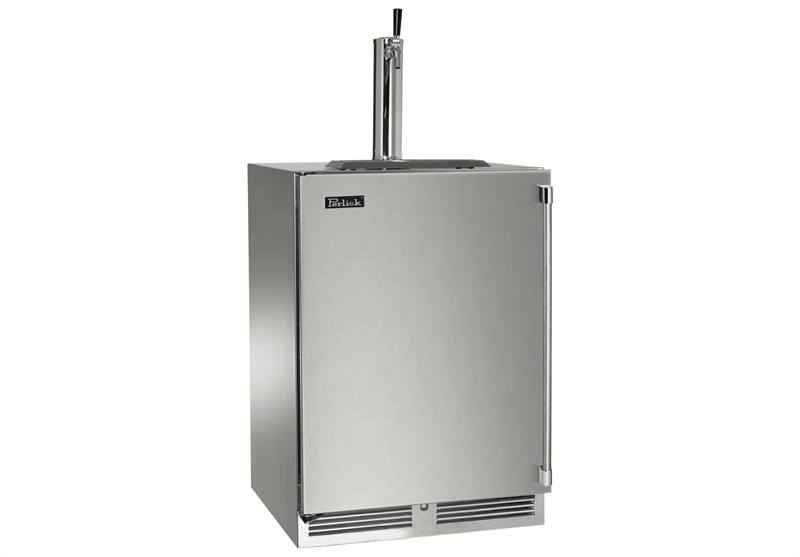 Perlick 24 Inch Signature Series Indoor Undercounter Beer Dispenser Single Tap Stainless Steel Solid Door Main