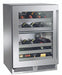 Perlick 24 Inch Signature Series Indoor Undercounter Dual Zone Wine Reserver Stainless Steel Glass Door Main