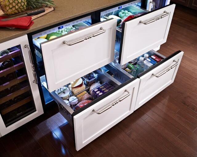 Perlick 24 Inch Signature Series Indoor Undercounter Freezer Panel Ready Drawers Installed