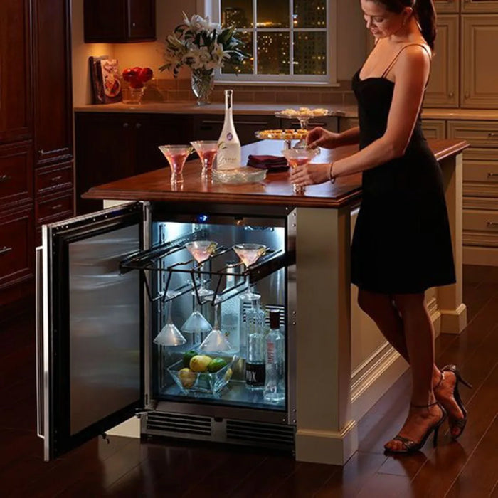 Perlick 24 Inch Signature Series Indoor Undercounter Freezer Stainless Steel Solid Door Installed