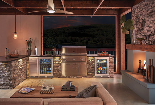 Perlick 24 Inch Signature Series Indoor Undercounter Refrigerator Stainless Steel Glass Door Installed