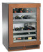 Perlick 24 Inch Signature Series Outdoor Undercounter Dual Zone Wine Reserver Panel Ready Glass Door Dark Brown