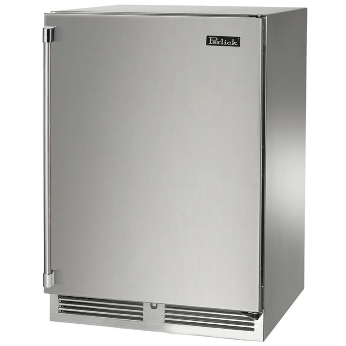 Perlick 24 Inch Signature Series Outdoor Undercounter Dual Zone Wine Reserver Stainless Steel Solid Door Main