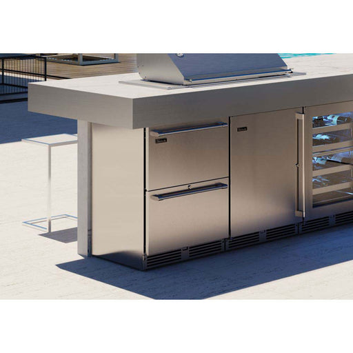 Perlick 24 Inch Signature Series Outdoor Undercounter Freezer Stainless Steel Drawers Installed