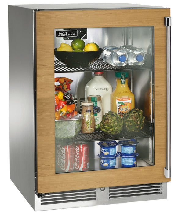 Perlick 24 Inch Signature Series Outdoor Undercounter Refrigerator Panel Ready Glass Door Main