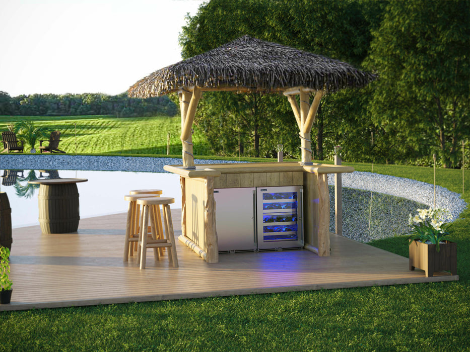 Perlick 24 Inch Signature Series Undercounter Outdoor Marine Grade Beverage Center Panel Ready Solid Door Installed