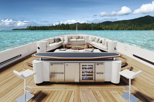 Perlick 24 Inch Signature Series Undercounter Outdoor Marine Grade Beverage Center Stainless Steel Solid Door Installed