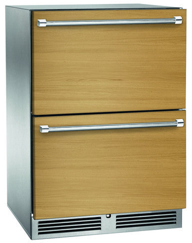 Perlick 24 Inch Signature Series Undercounter Outdoor Marine Grade Freezer Panel Ready Drawers Main