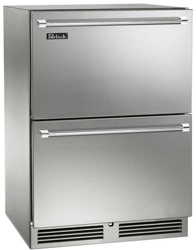 Perlick 24 Inch Signature Series Undercounter Outdoor Marine Grade Freezer Stainless Steel Drawers Main
