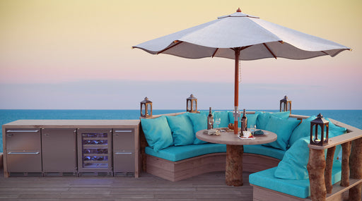 Perlick 24 Inch Signature Series Undercounter Outdoor Marine Grade Single Zone Wine Reserve Stainless Steel Solid Door Installed