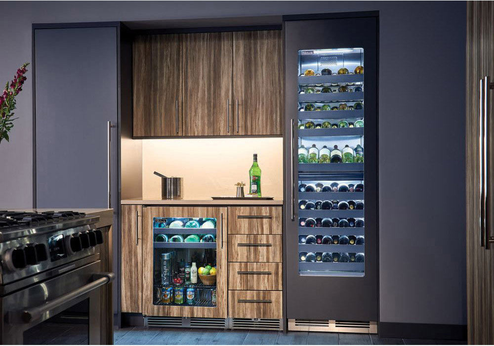 Perlick 24 Inch Single Zone Wine Reserve Glass Overlay Ready Installed