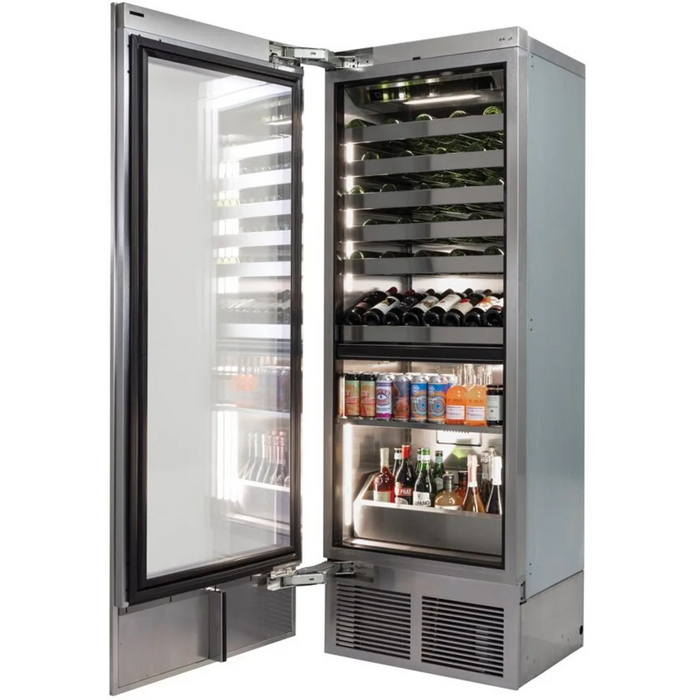 Perlick 30 Inch Dual Zone Column Beverage Glass Overlay Ready Open
