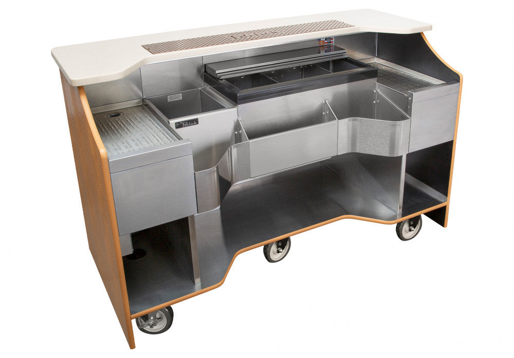 Perlick 70 Inch Signature Series Limited Edition Tobin Ellis Mobile Bar with Two Drainboards w/o Drinks