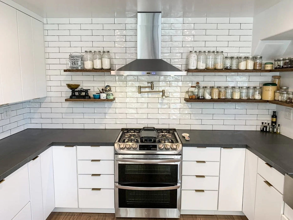 Proline 30 Inch PLFW 520 Wall Mounted 600 CFM Stainless Steel Range Hood Installed