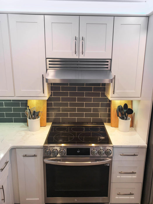 Proline 30 Inch PLJW 185 Slim Undercabinet 600 CFM Stainless Steel Range Hood Installed