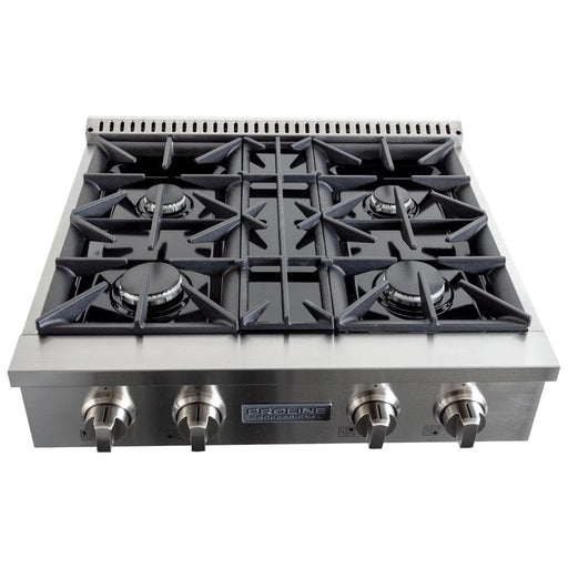 Proline 30 Inch PLST Series 15000 BTU Gas Range Top Front View