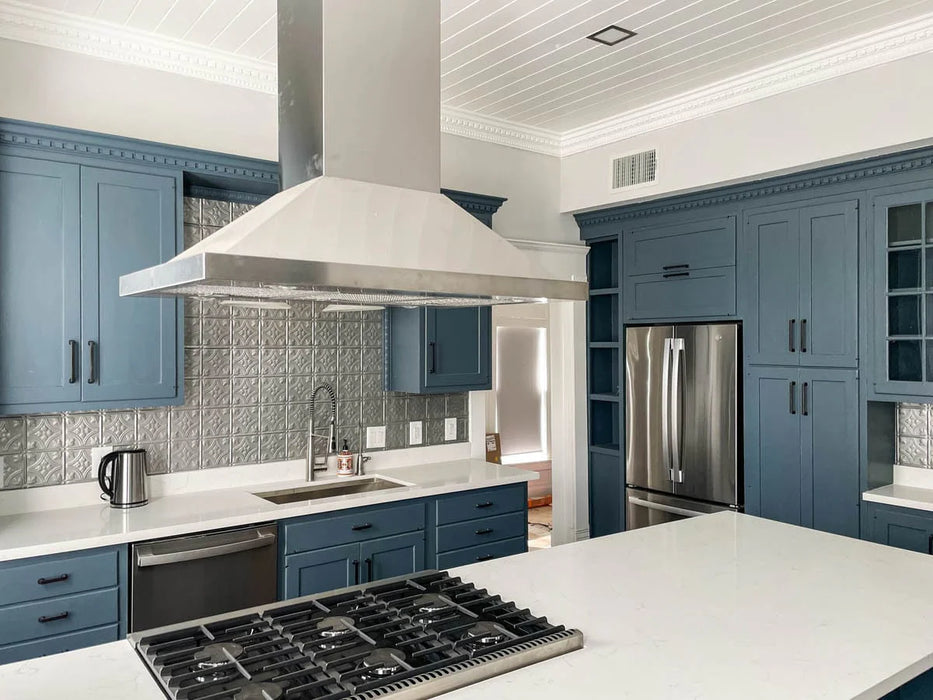 Proline 36 Inch PLFI 520 Island 600 CFM Stainless Steel Range Hood Installed