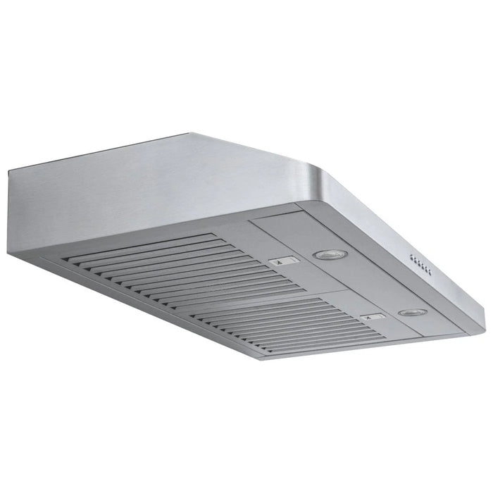 Proline 36 Inch PLJW 185 Slim Undercabinet 600 CFM Black Stainless Range Hood Side