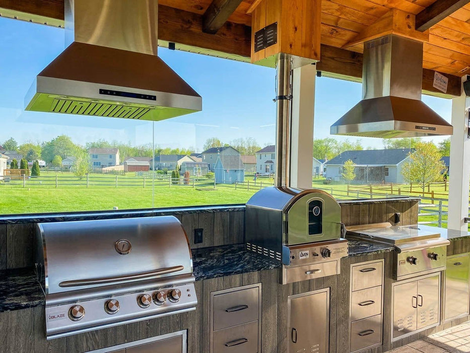 Proline 42 Inch ProS Island 1800 CFM Stainless Steel Range Hood Installed