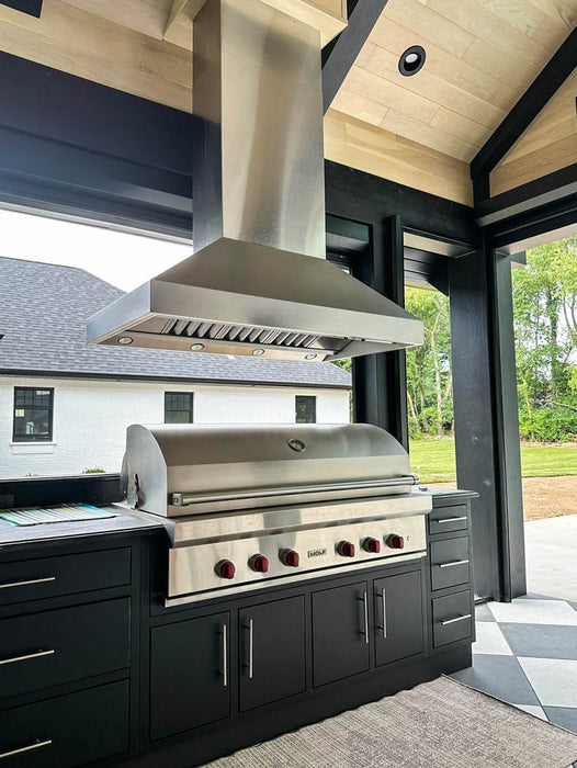 Proline 42 Inch ProV Island Variable CFM Stainless Steel Range Hood Installed