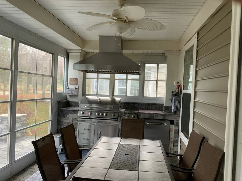 Proline 48 Inch PLGW BBQ Ultra Wall Mounted 2000 CFM Stainless Steel Range Hood Installed