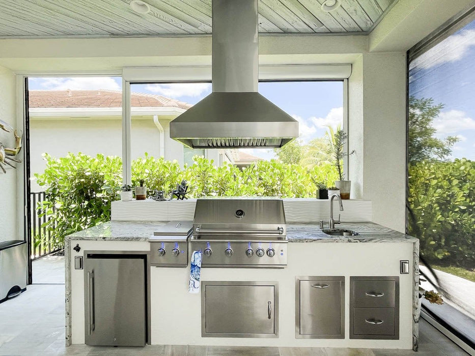 Proline 54 Inch PLJI 103 Island 1200 CFM Stainless Steel Range Hood Installed