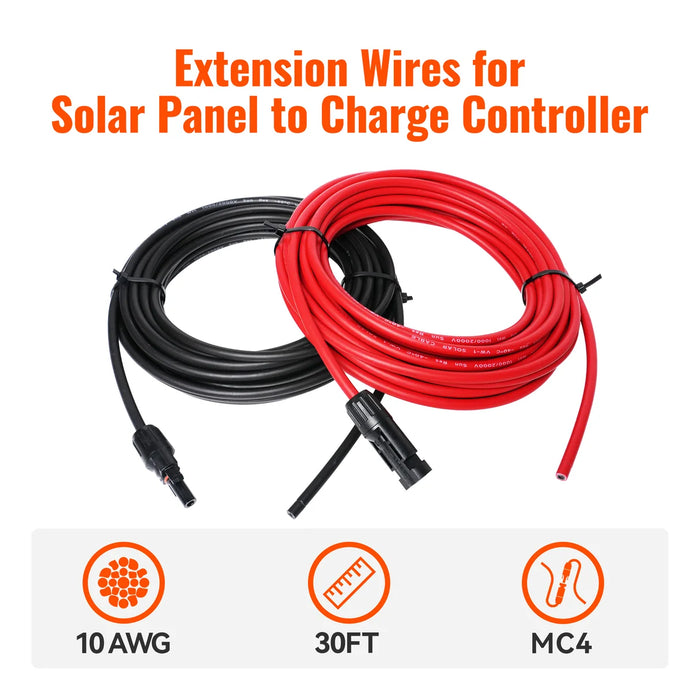 Rich Solar 10 Gauge Extension Cable to Connect Solar Panel to Charge Controller