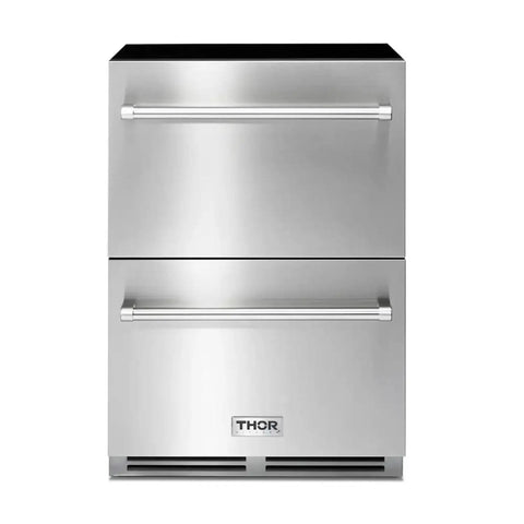 Thor Kitchen 24 Inch Indoor Outdoor Refrigerator Drawer in Stainless Steel - Premium Model