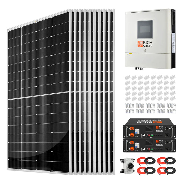 Rich Solar 2500W 48VDC-120VAC Solar Kit Main