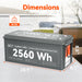 Rich Solar ALPHA 2 PRO | 12V 200Ah LiFePO4 Battery | Premium 12V Lithium Battery for RVs, Cabins, Tiny Homes | 7,000 Lifetime Cycles | 10 Year Warranty | UL1973 Certified Dimensions