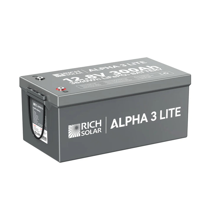 Rich Solar ALPHA 3 LITE | 12V 300Ah LiFePO4 Battery | 12V Lithium Battery for RVs, Cabins, Off-Grid | 4,000 Lifetime Cycles Main