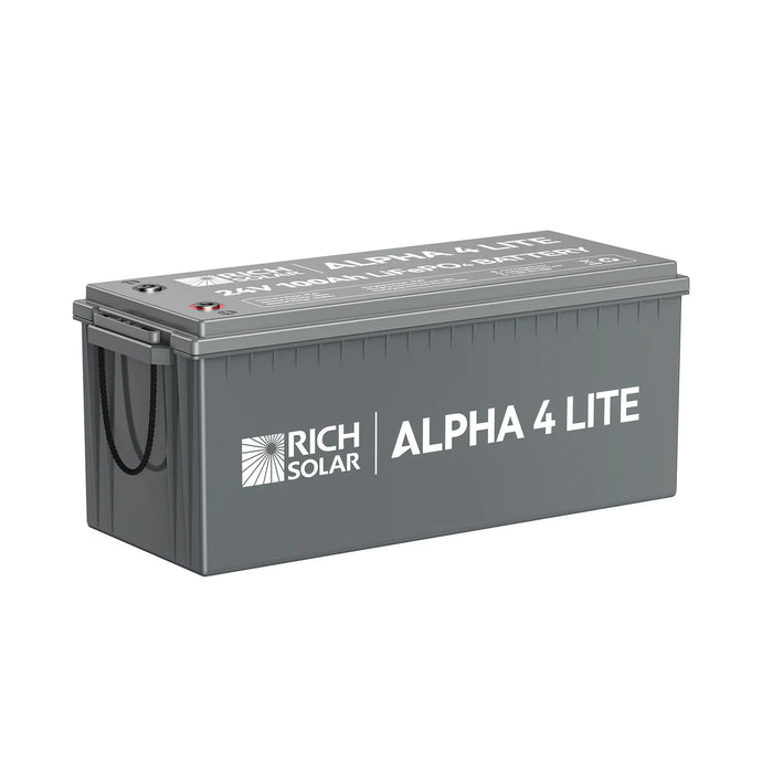 Rich Solar ALPHA 4 LITE | 24V 100Ah LiFePO4 Battery | Fast-Charging 24V Lithium Battery for RVs, Trailers, Vans, Boats, Off-Grid, Backup | 4,000 Lifetime Cycles | Best Value Main