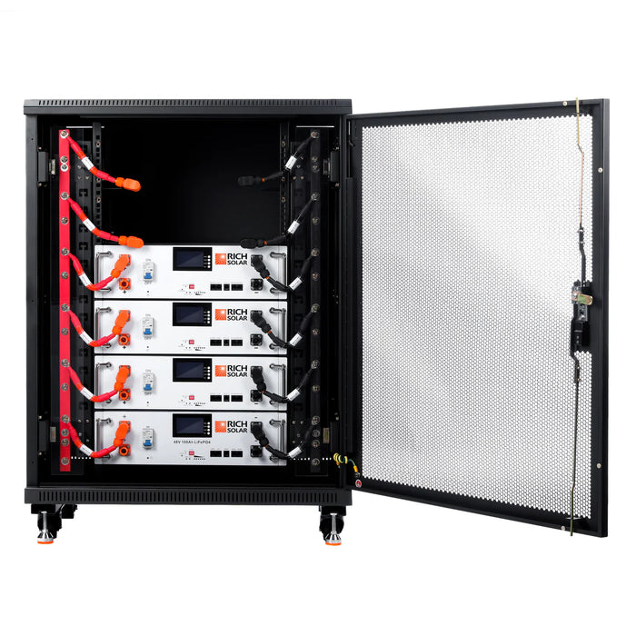 Rich Solar ALPHA 5 | 4 Batteries + Free Rack | 48V 100Ah LiFePO4 Battery | Premium 48V Server Rack Lithium Battery for Residential, Commercial, Off-Grid | 7,000 Lifetime Cycles | Pre-Order Only Main