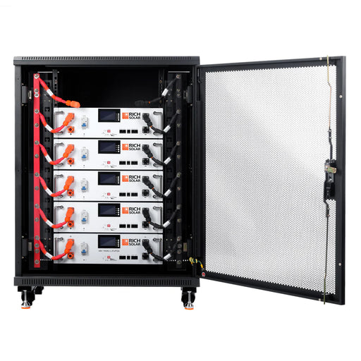 Rich Solar ALPHA 5 | 5 Batteries + Free Rack | 48V 100Ah LiFePO4 Battery | Premium 48V Server Rack Lithium Battery for Residential, Commercial, Off-Grid | 7,000 Lifetime Cycles | Pre-Order Only Main