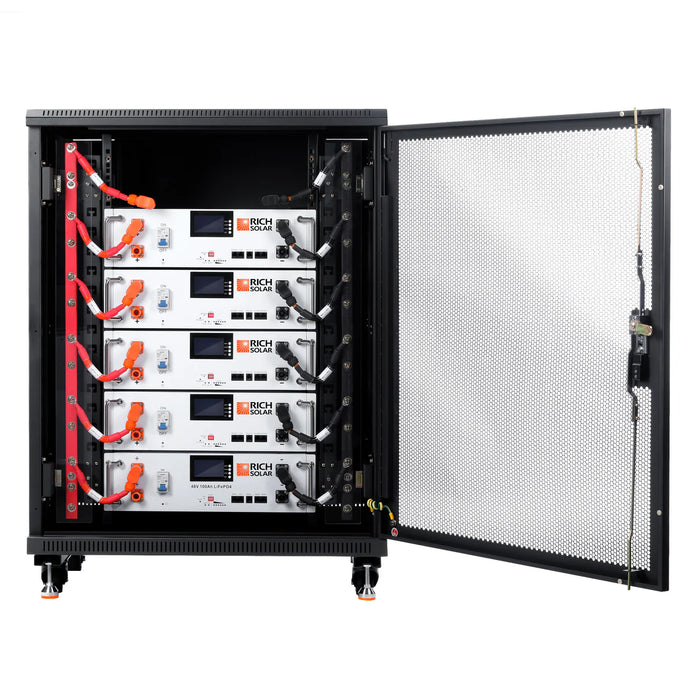 Rich Solar ALPHA 5 | 5 Batteries + Free Rack | 48V 100Ah LiFePO4 Battery | Premium 48V Server Rack Lithium Battery for Residential, Commercial, Off-Grid | 7,000 Lifetime Cycles | Pre-Order Only Main