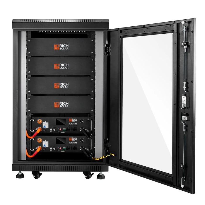 Rich Solar ALPHA 5 PRO | 2 Batteries | 51.2V 100Ah LiFePO4 Battery | Premium 48V Server Rack Lithium Battery for Residential, Commercial, RVs, Off-Grid | 7,000 Lifetime Cycles | 10 Year Warranty | UL1973, UL9540A Certified Installed