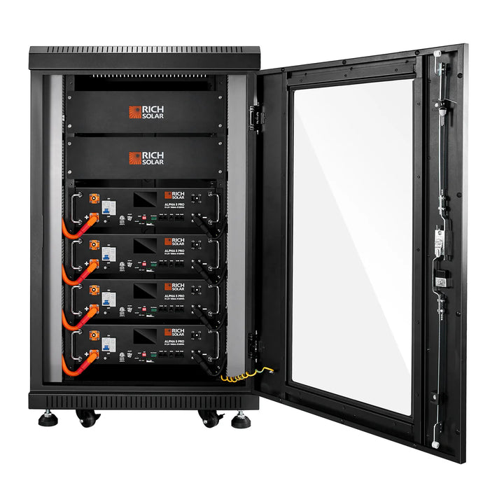 Rich Solar ALPHA 5 PRO | 4 Batteries | 51.2V 100Ah LiFePO4 Battery | Premium 48V Server Rack Lithium Battery for Residential, Commercial, RVs, Off-Grid | 7,000 Lifetime Cycles | 10 Year Warranty | UL1973, UL9540A Certified Installed