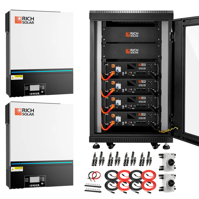 Rich Solar Complete Off-Grid Solar Kit | No Panel | 13,000W 120/240V Output | 48VDC Main