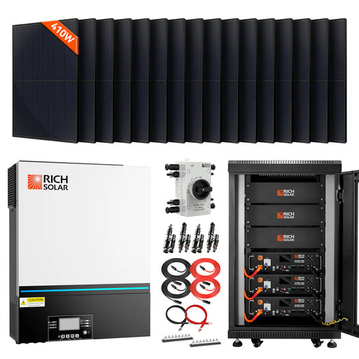 Rich Solar Complete Off-Grid Solar Kit RS-H6548 | 8000W PV Input 48V 120VAC Output + 6560(16x410) Watt Solar PV (KIT-SR0001) Main