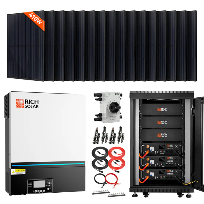Rich Solar Complete Off-Grid Solar Kit RS-H6548 | 8000W PV Input 48V 120VAC Output + 6560(16x410) Watt Solar PV (KIT-SR0001) Main