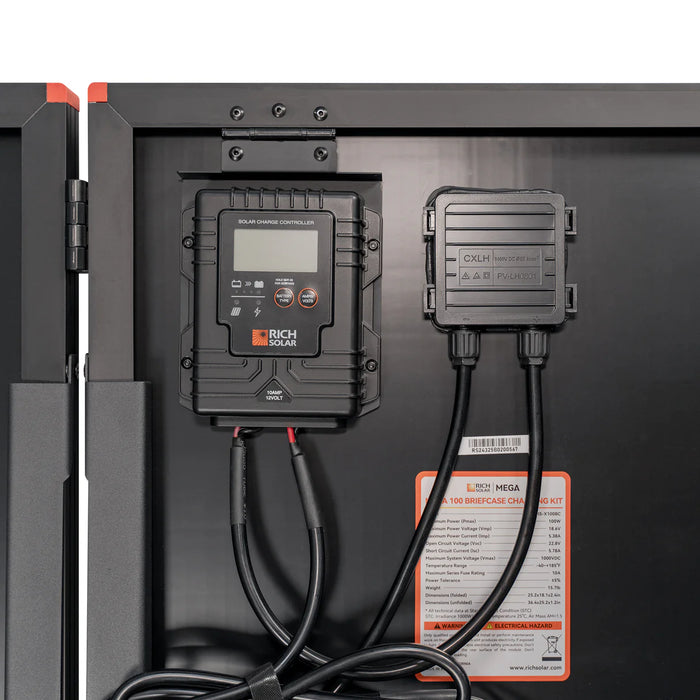 Rich Solar MEGA 100 Portable Briefcase Charging Kit Attached