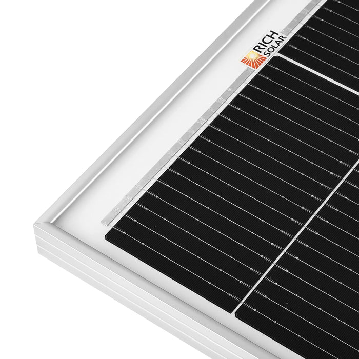 Rich Solar MEGA 130 SLIM | 130 Watt Slim Solar Panel | Compact 12V Narrow Panel for Vans, Campers, Boats | UL Certified Grids