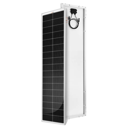 Rich Solar MEGA 130 SLIM | 130 Watt Slim Solar Panel | Compact 12V Narrow Panel for Vans, Campers, Boats | UL Certified Side