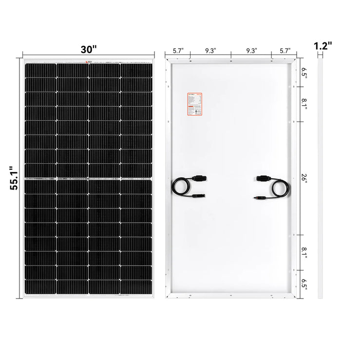 Rich Solar MEGA 220 | 220 Watt Solar Panel | Premium 12V Off-Grid Solar Panel for RVs, Cabins, Boats | 25-Year Output Warranty Dimensions