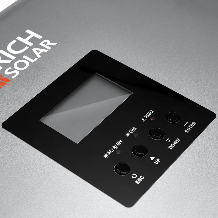 Rich Solar NOVA MAX 3K | 3000 Watt (3kW) | 24 Volt Off-Grid Hybrid Solar Inverter Buttons