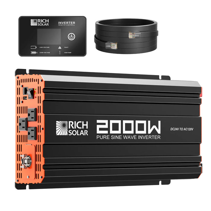 Rich Solar NOVA PURE MAX 2K | 2000 Watt (2kW) | 24 Volt Industrial Pure Sine Wave Inverter Control