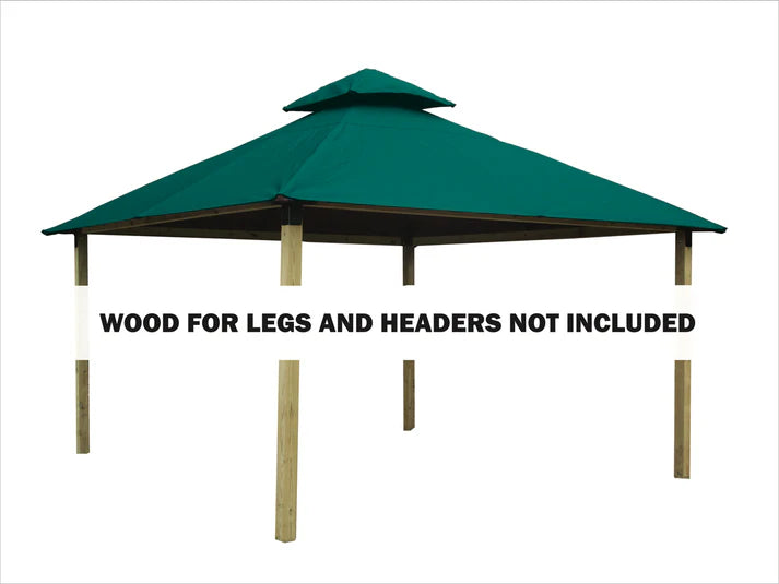 Riverstone Industries ACACIA AGK14-SD 14 sq. ft. Gazebo Roof Framing And Mounting Kit with Sundura Canopy Teal